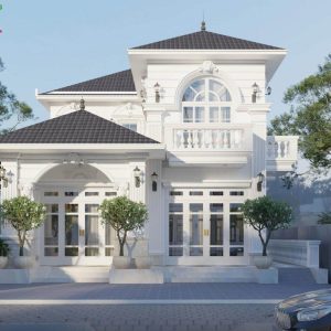 Biệt thự tân cổ điển kết hợp 2 phòng khách hiện đại